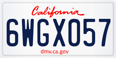 CA license plate 6WGX057