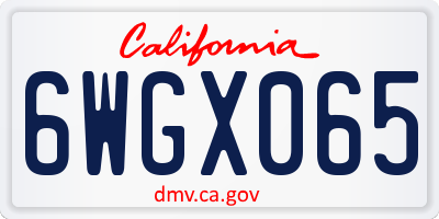 CA license plate 6WGX065