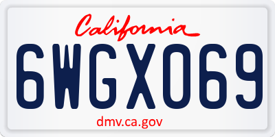 CA license plate 6WGX069