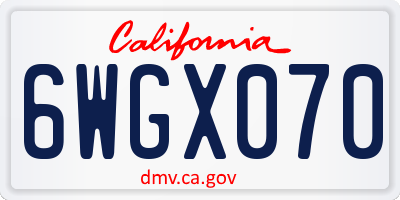 CA license plate 6WGX070