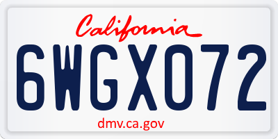 CA license plate 6WGX072