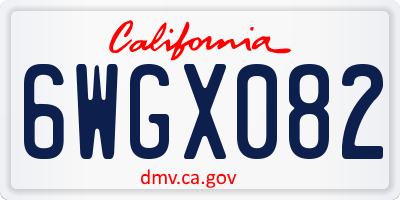 CA license plate 6WGX082