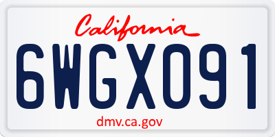 CA license plate 6WGX091