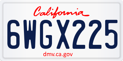 CA license plate 6WGX225