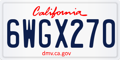 CA license plate 6WGX270