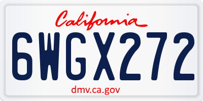 CA license plate 6WGX272