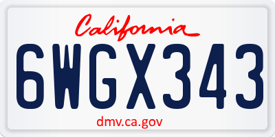 CA license plate 6WGX343