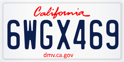 CA license plate 6WGX469