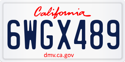 CA license plate 6WGX489