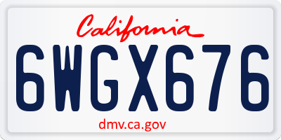 CA license plate 6WGX676