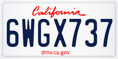 CA license plate 6WGX737