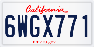 CA license plate 6WGX771