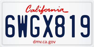 CA license plate 6WGX819