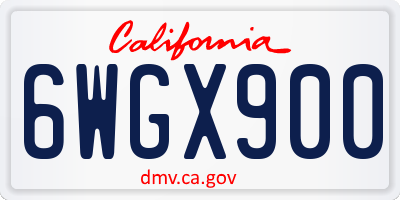 CA license plate 6WGX900
