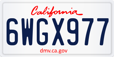 CA license plate 6WGX977
