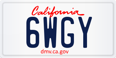 CA license plate 6WGY