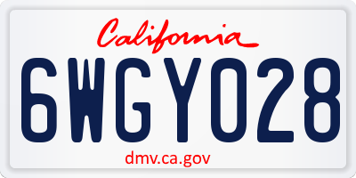 CA license plate 6WGY028