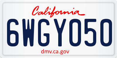 CA license plate 6WGY050