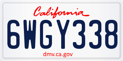 CA license plate 6WGY338