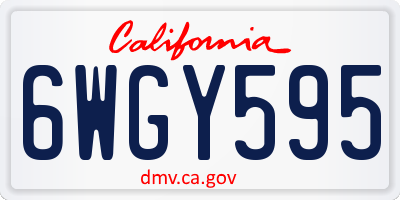 CA license plate 6WGY595
