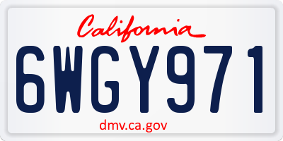 CA license plate 6WGY971