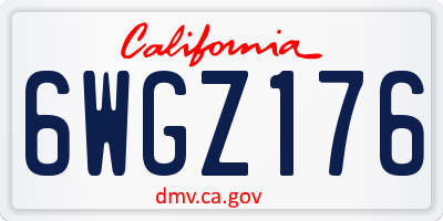 CA license plate 6WGZ176