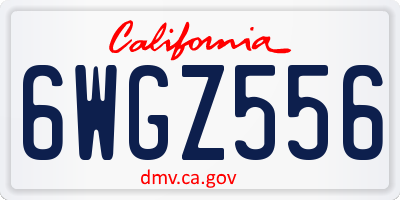CA license plate 6WGZ556