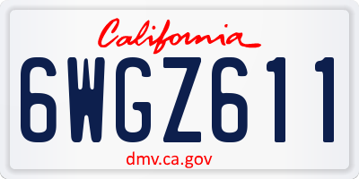 CA license plate 6WGZ611