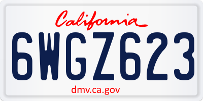 CA license plate 6WGZ623