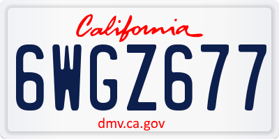 CA license plate 6WGZ677