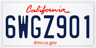 CA license plate 6WGZ901