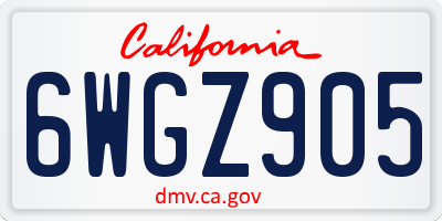CA license plate 6WGZ905