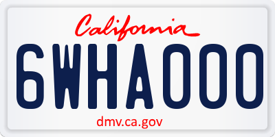 CA license plate 6WHA000