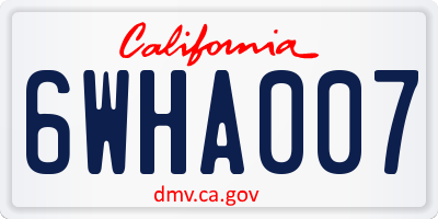 CA license plate 6WHA007