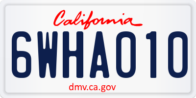 CA license plate 6WHA010