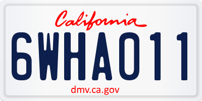 CA license plate 6WHA011