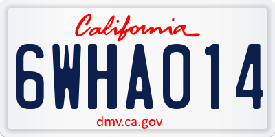 CA license plate 6WHA014