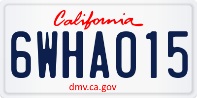 CA license plate 6WHA015
