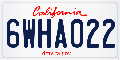 CA license plate 6WHA022