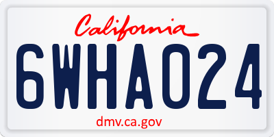 CA license plate 6WHA024
