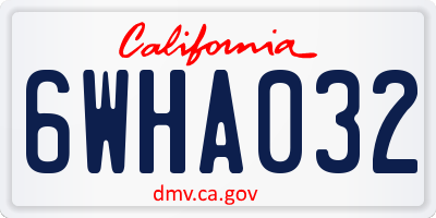 CA license plate 6WHA032