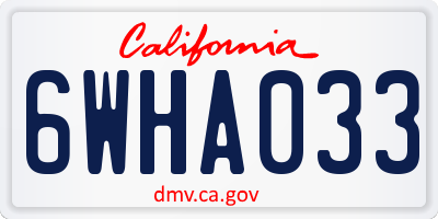 CA license plate 6WHA033