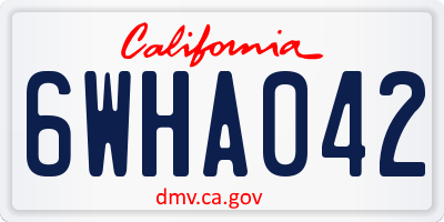 CA license plate 6WHA042