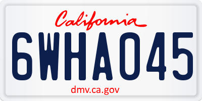 CA license plate 6WHA045