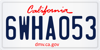 CA license plate 6WHA053
