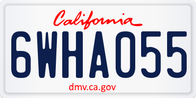 CA license plate 6WHA055