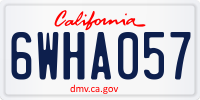 CA license plate 6WHA057
