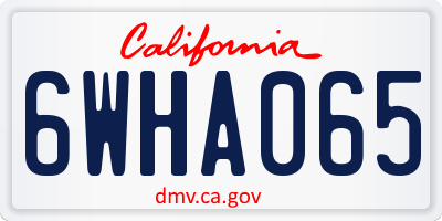 CA license plate 6WHA065