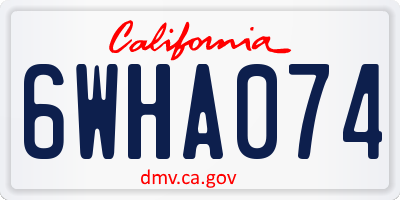 CA license plate 6WHA074