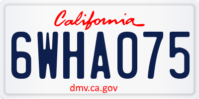CA license plate 6WHA075